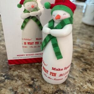 Hallmark Merry Wishes Snowman Ornament - Red and Green